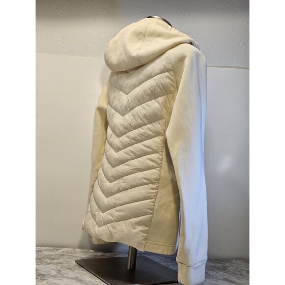 ZYIA Active Courchevel Fleece Hybrid Jacket Size SMALL Cream Activewear Coat - Picture 4 of 16